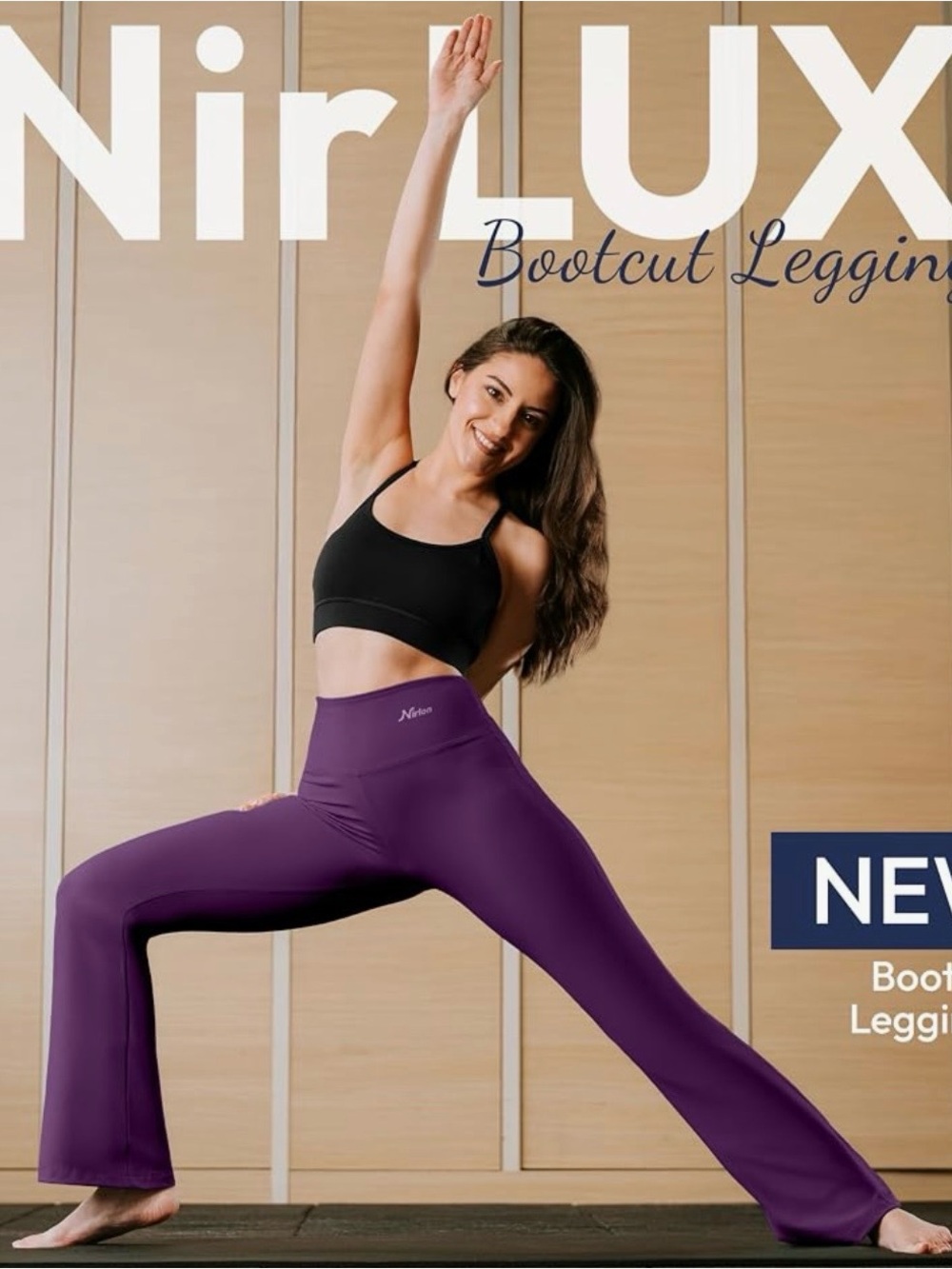 Nirlon Women's NWT Purple High-Waisted Bootcut Leggings Size: 4 #Lux-E
